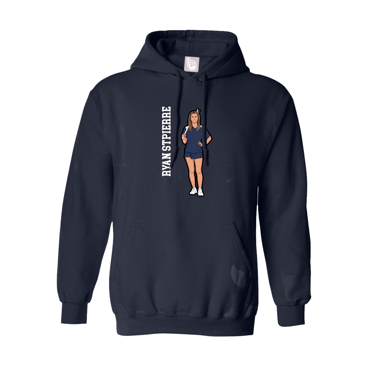 Youth Hoodie — Name Vertical in Navy