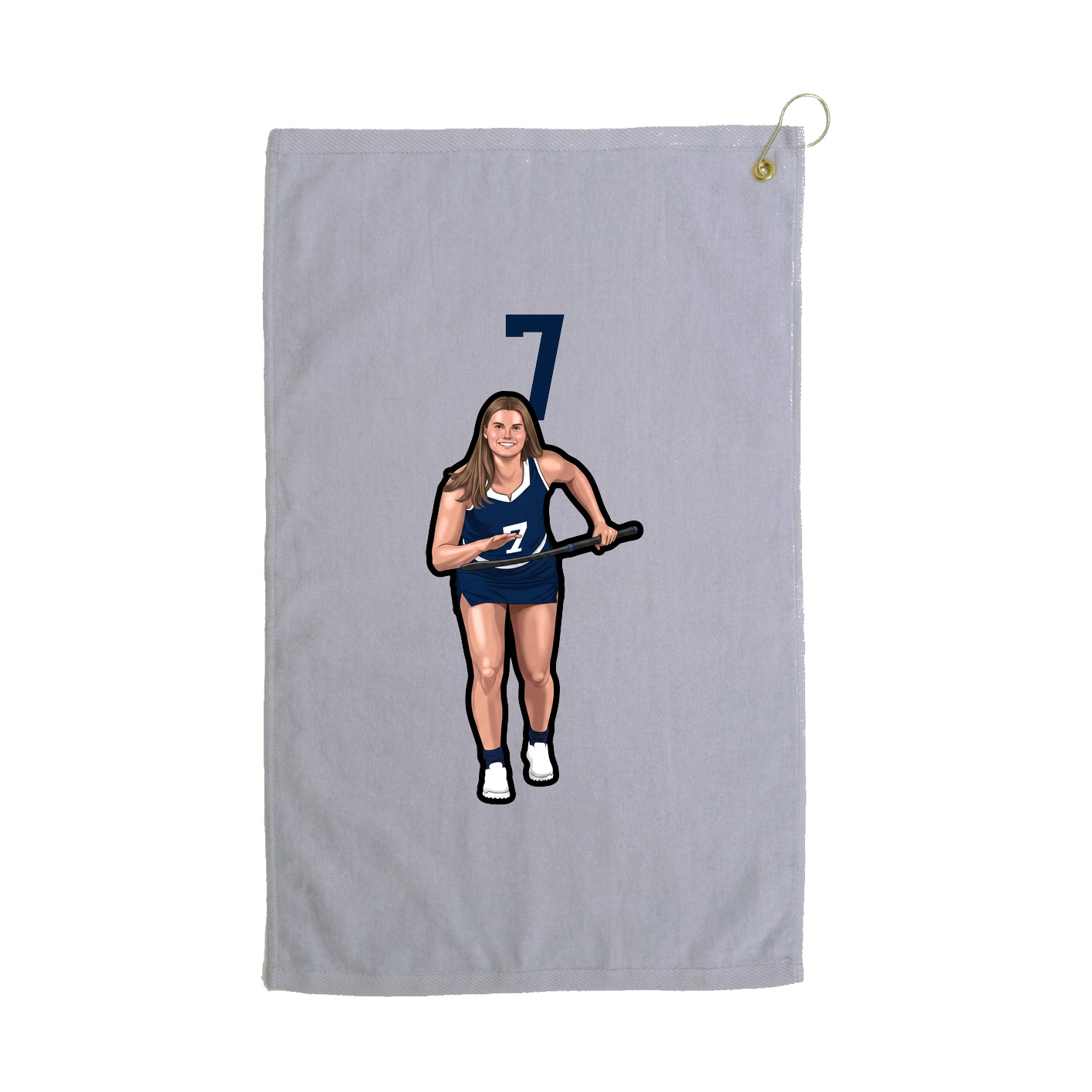 Golf Towel — Number Top in Grey