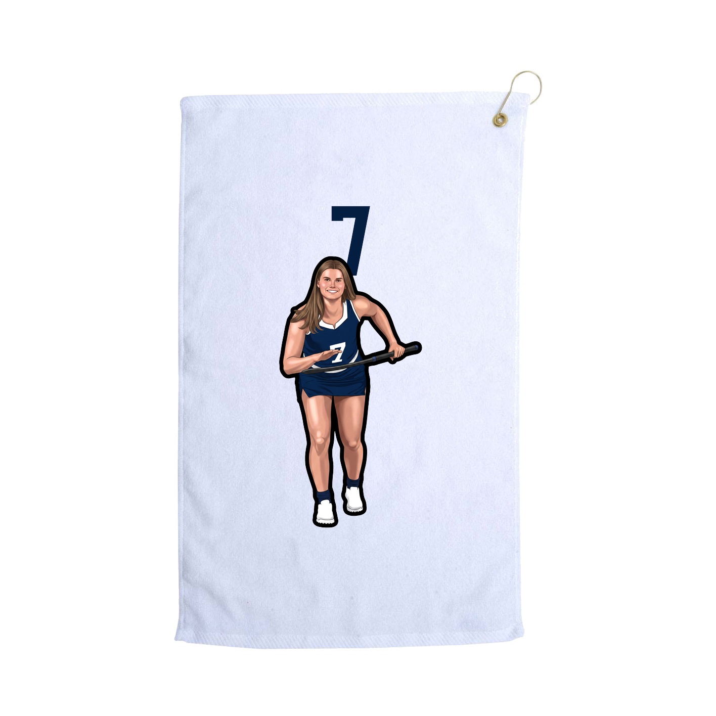 Golf Towel — Number Top in White