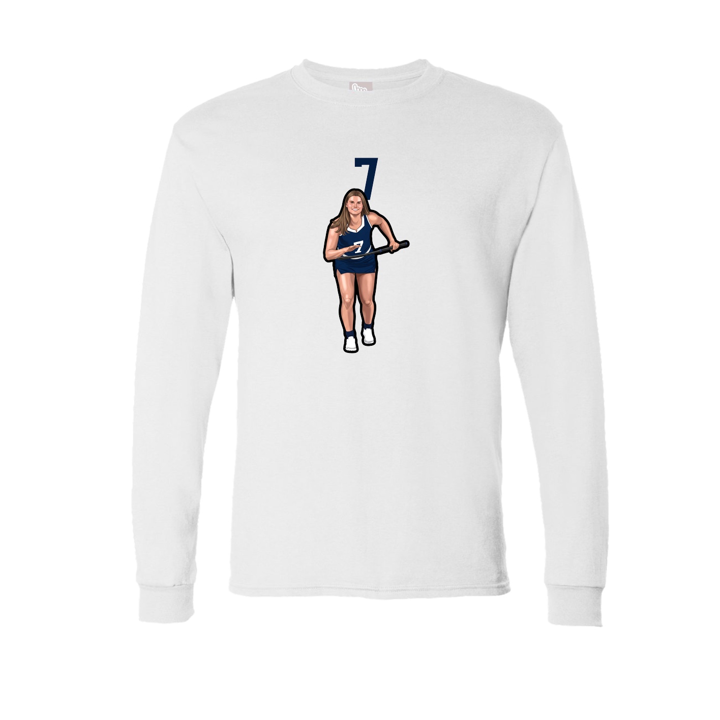 Long Sleeve Tee — Number Top in White