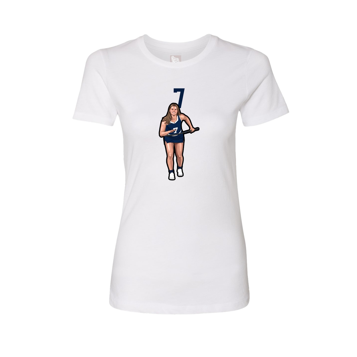 Fitted Women's Tee — Number Top in White