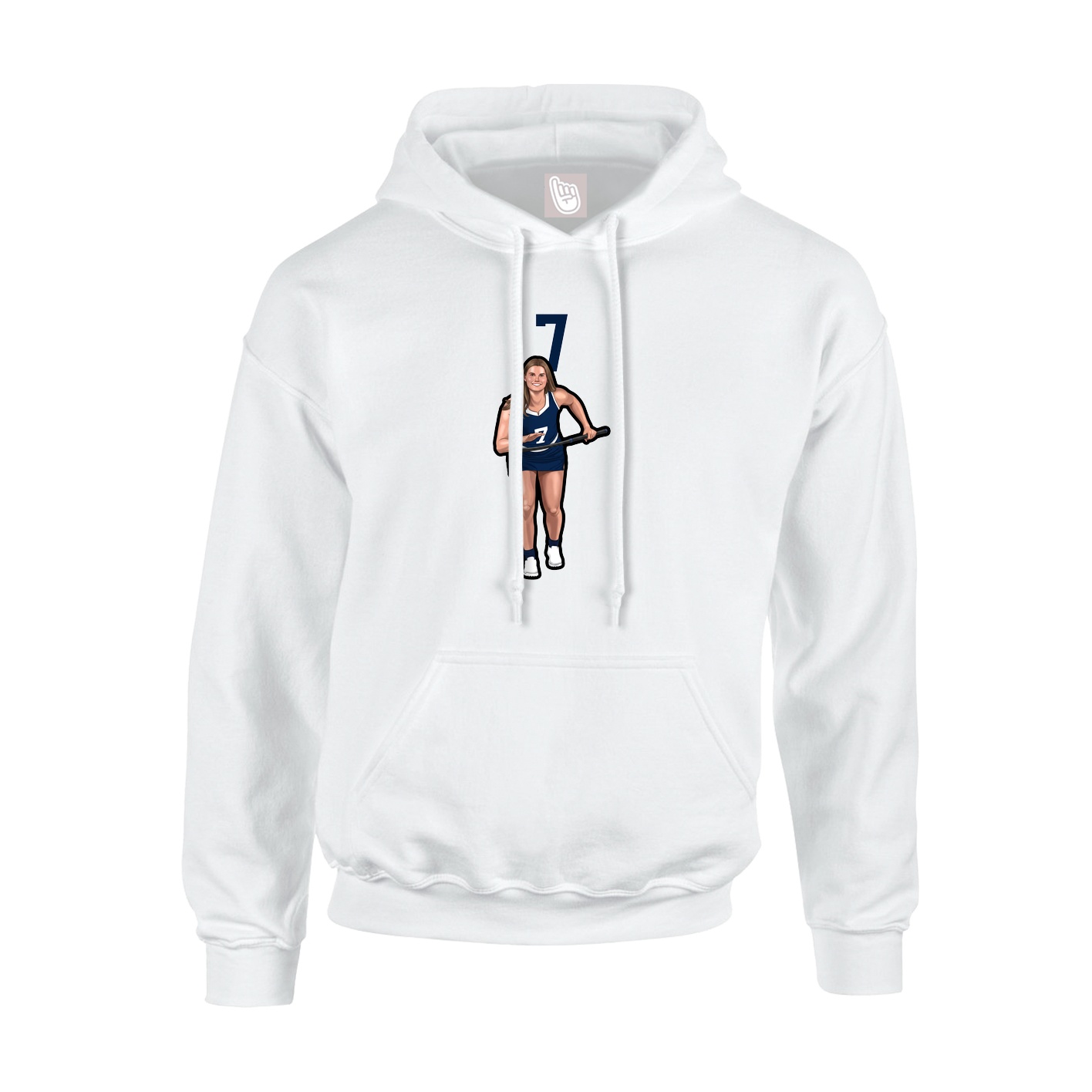 Youth Hoodie — Number Top in White
