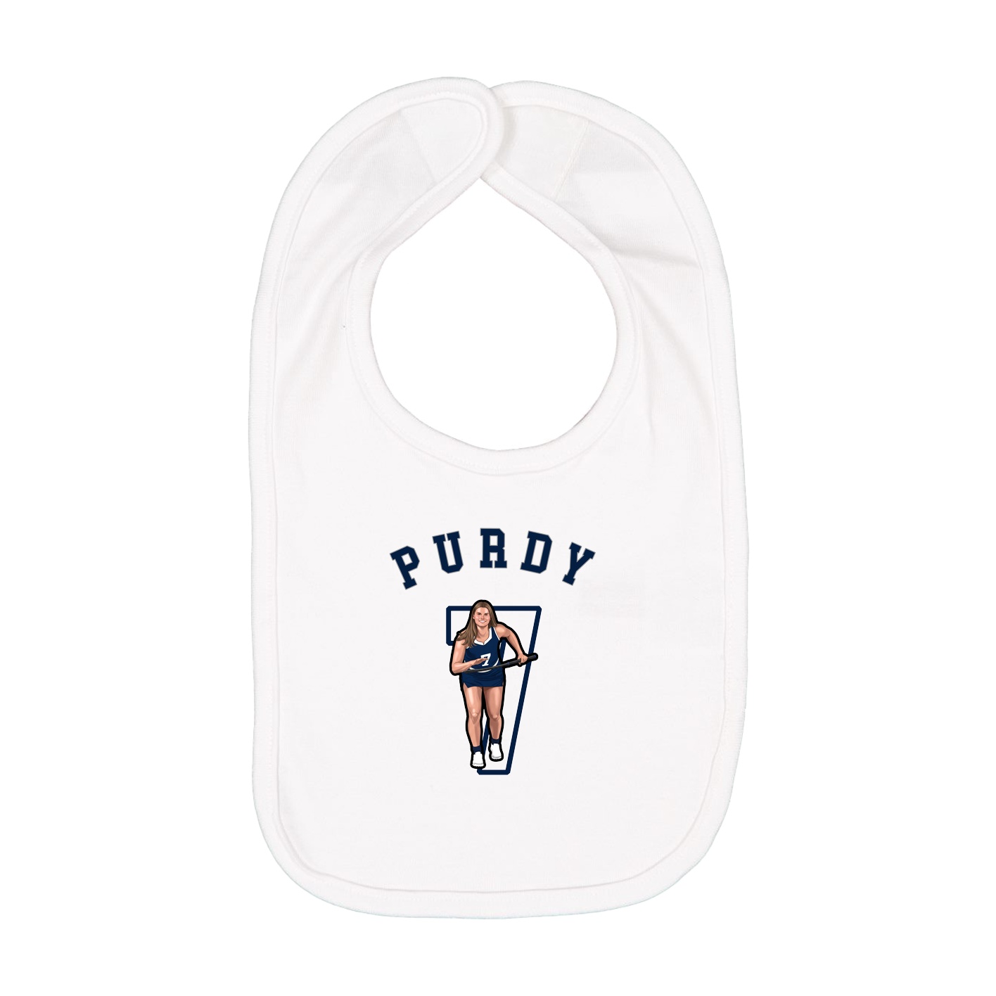 Infant Bib — Shirsey Arch in White