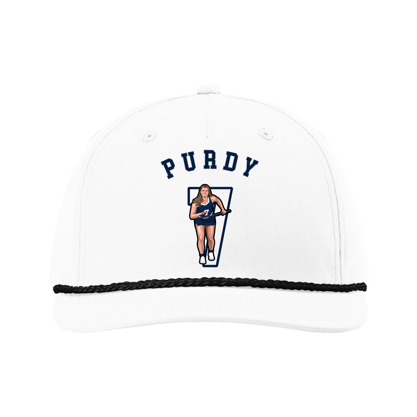 Five-Panel Classic Rope Cap — Shirsey Arch in White