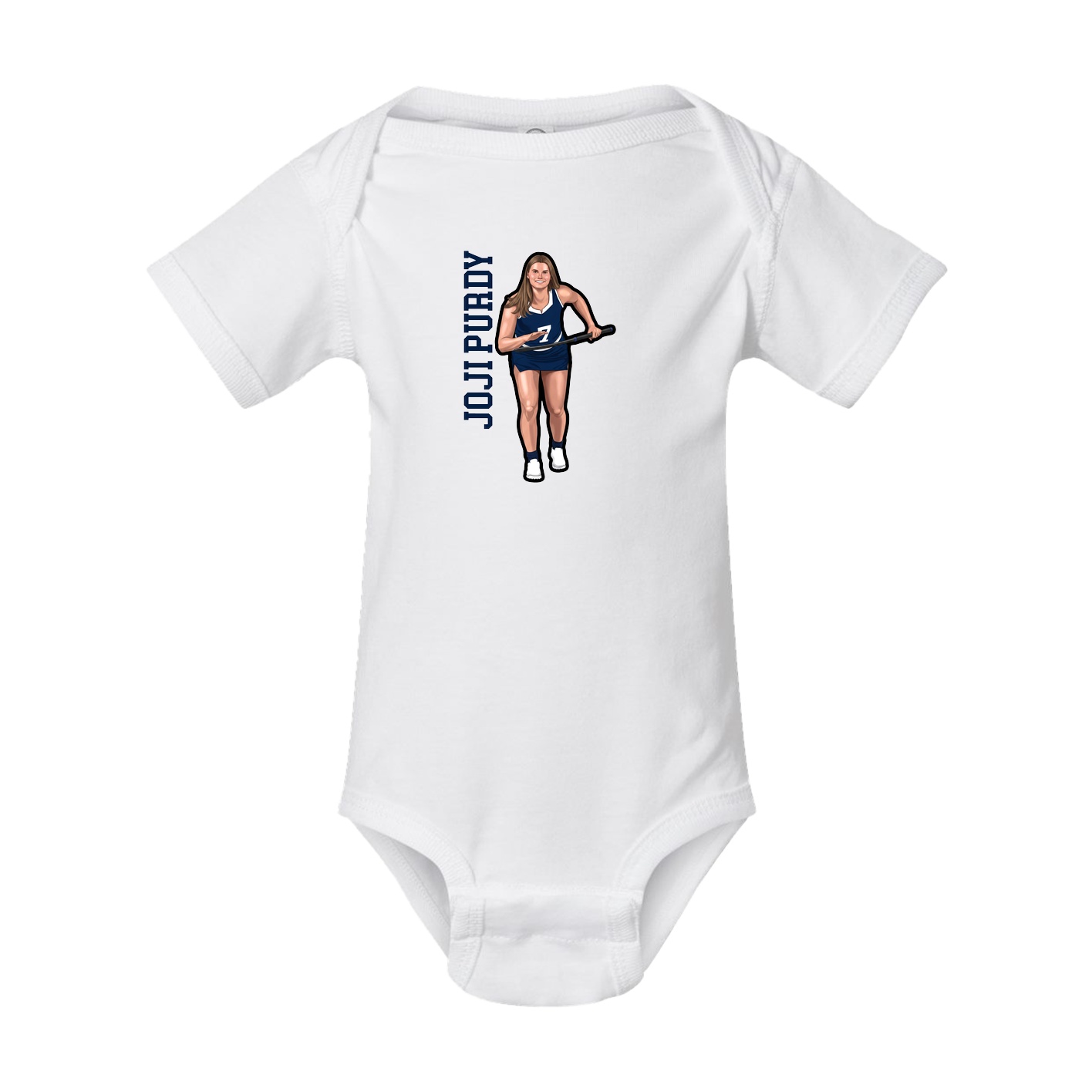 Baby Onesie — Name Vertical in White