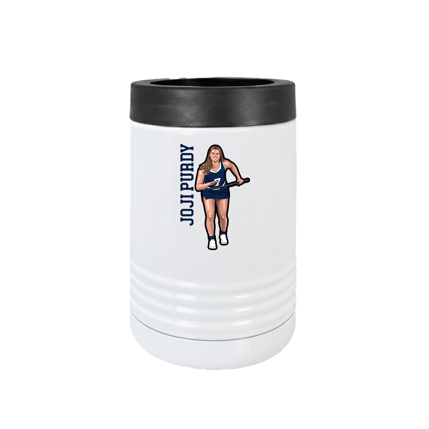 Beverage Holder — Name Vertical in White