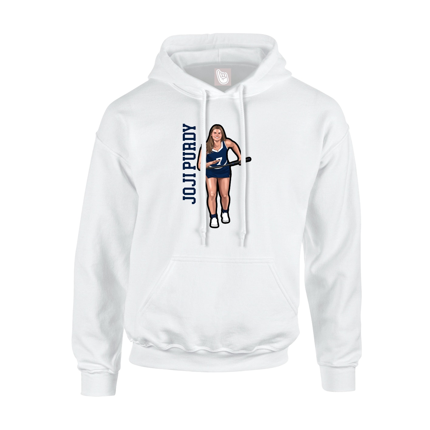 Hoodie — Name Vertical in White