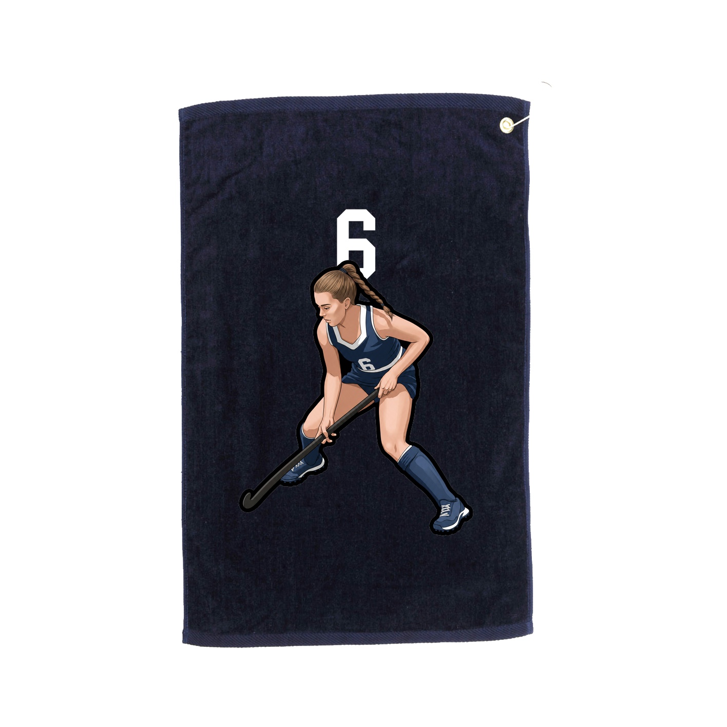 Golf Towel — Number Top in Navy