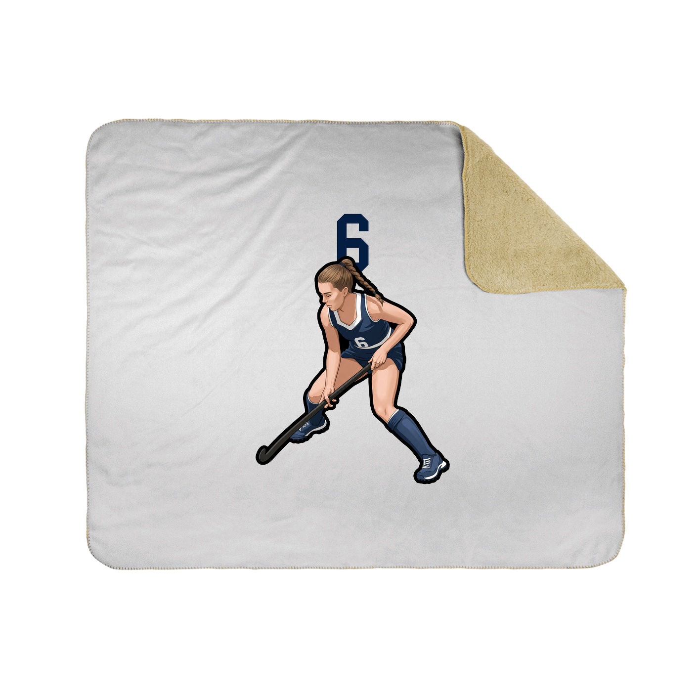 Throw Blanket — Number Top in White
