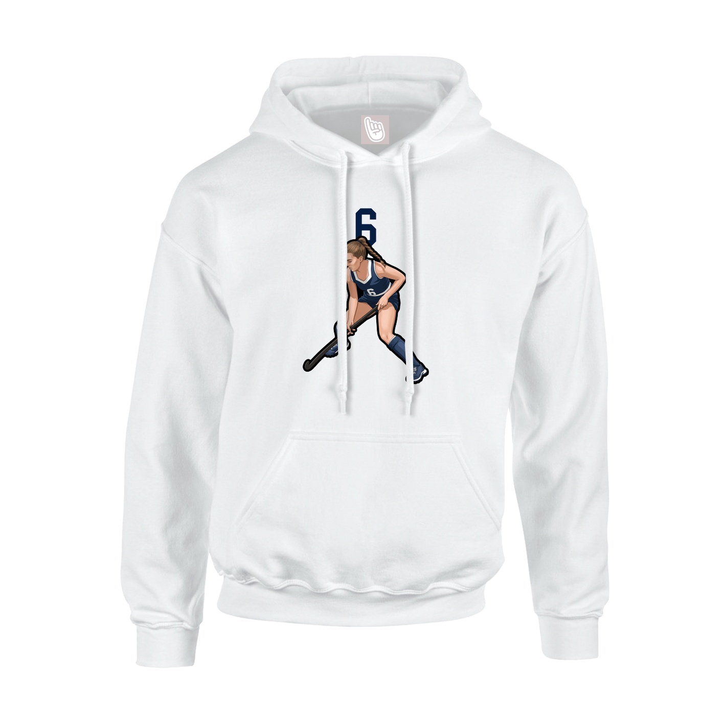 Hoodie — Number Top in White