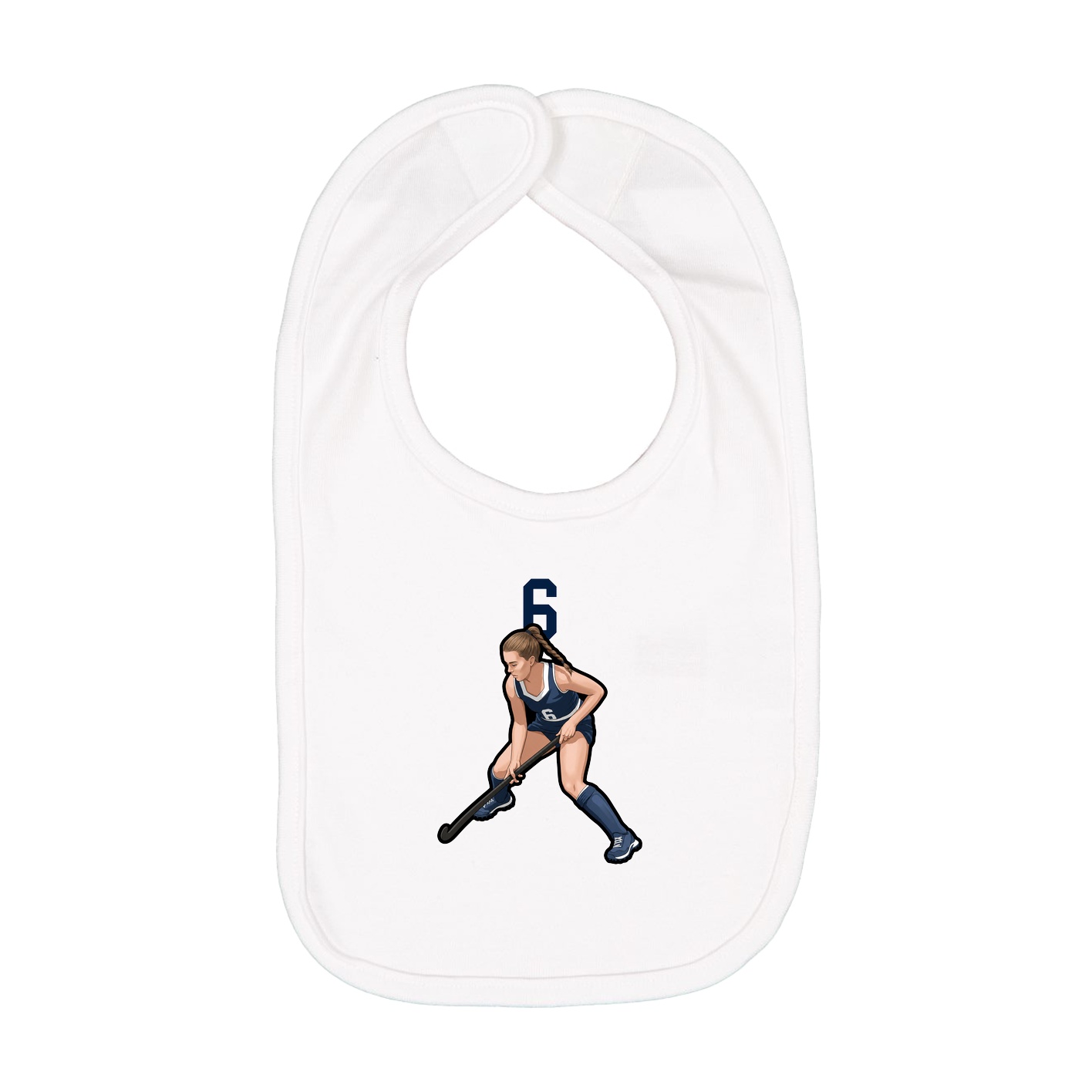 Infant Bib — Number Top in White