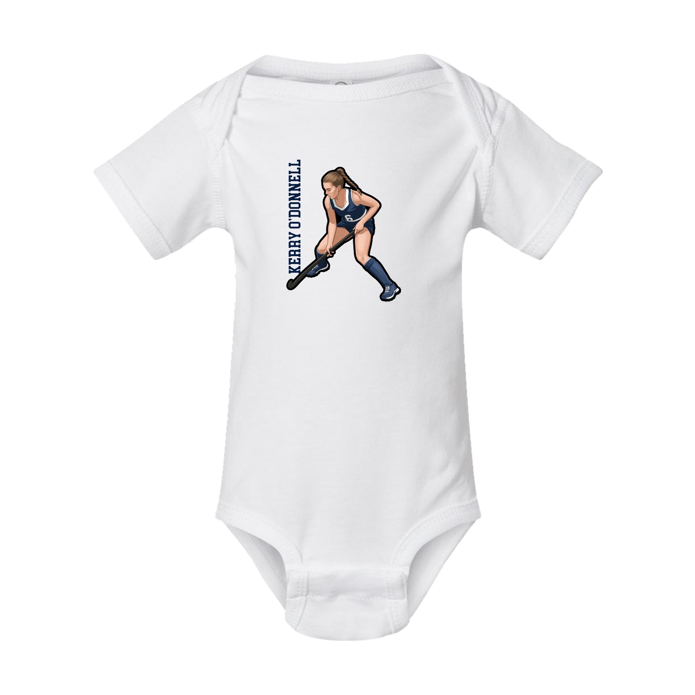 Baby Onesie — Name Vertical in White