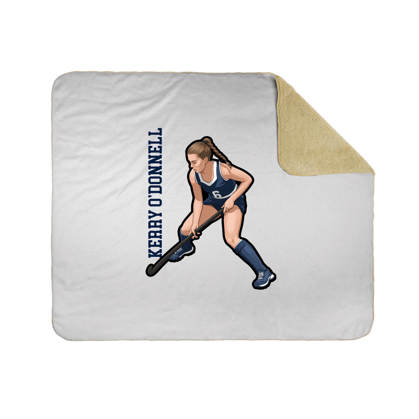 Throw Blanket — Name Vertical in White