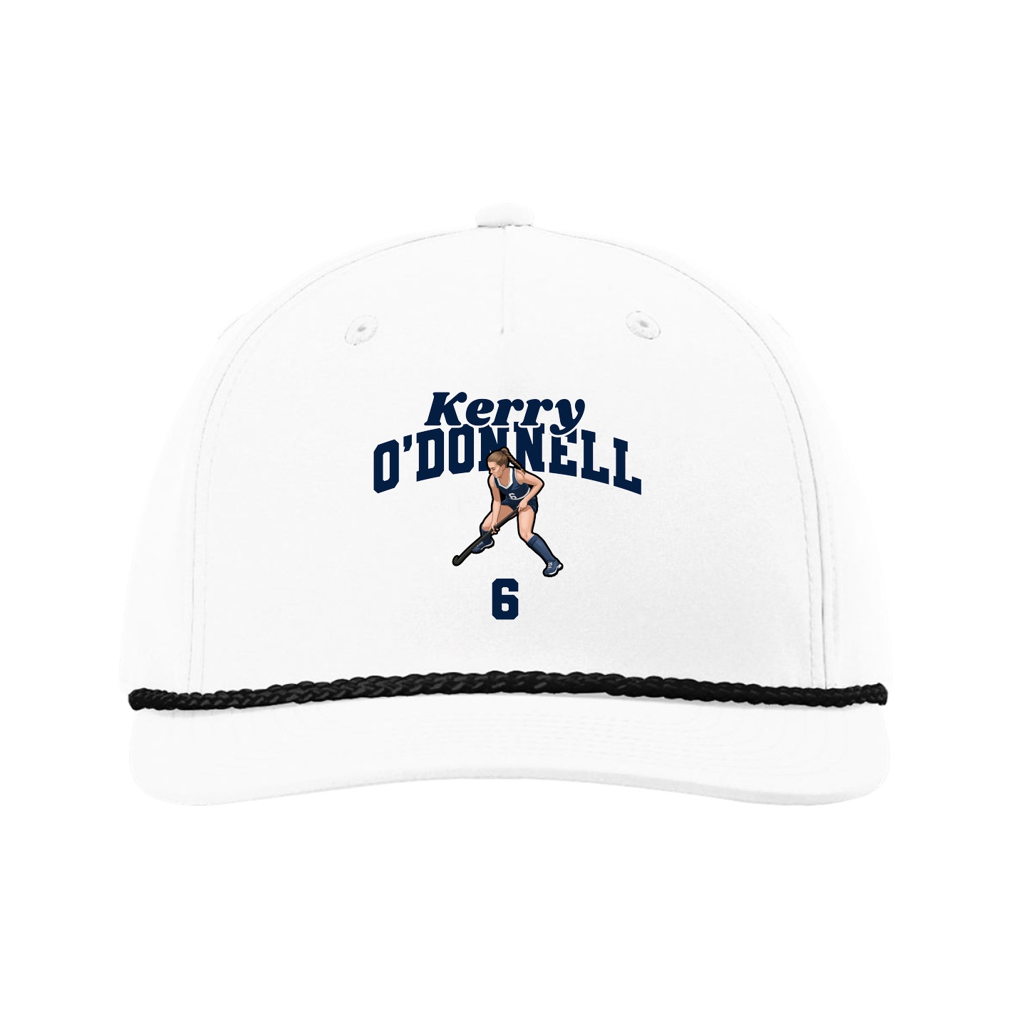 Five-Panel Classic Rope Cap — Signature Arch in White