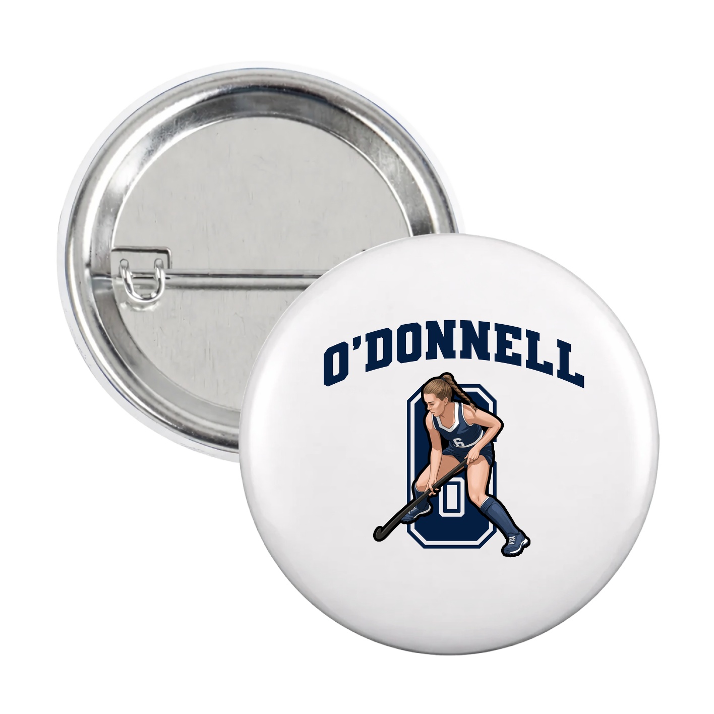 Game Day Button — Number in White