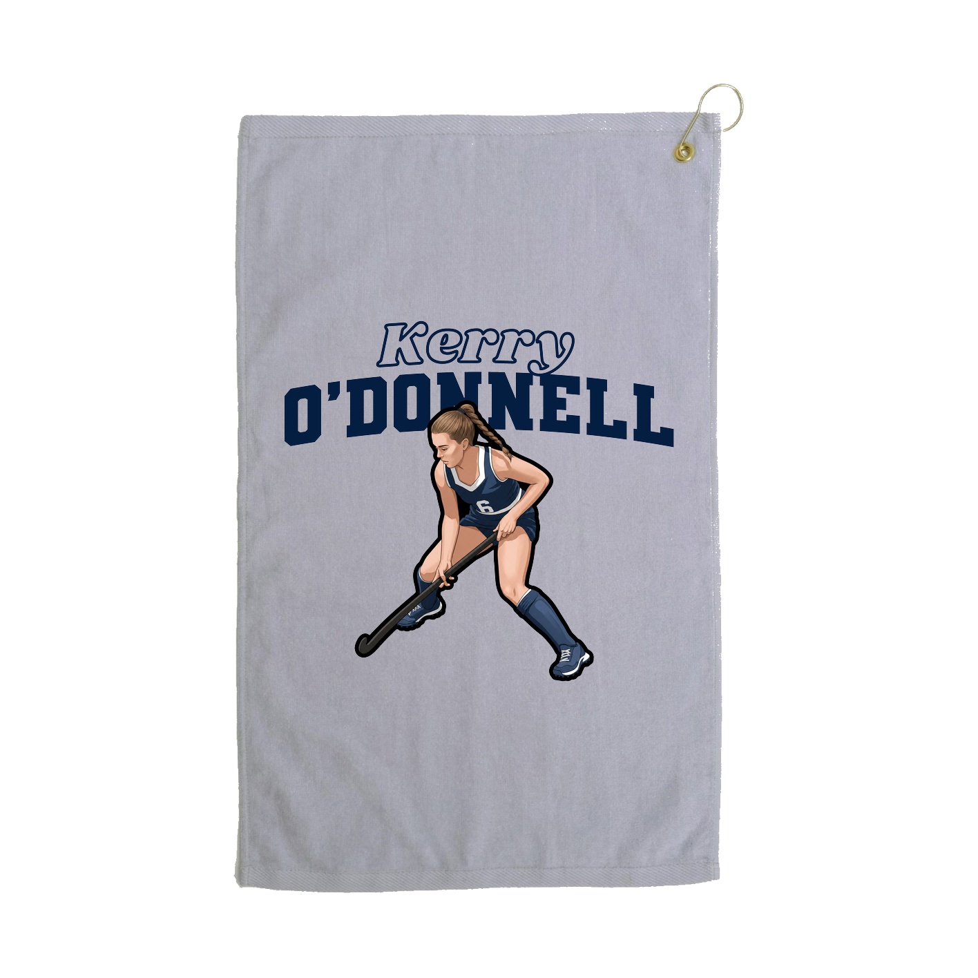 Golf Towel — Name Arch in Grey