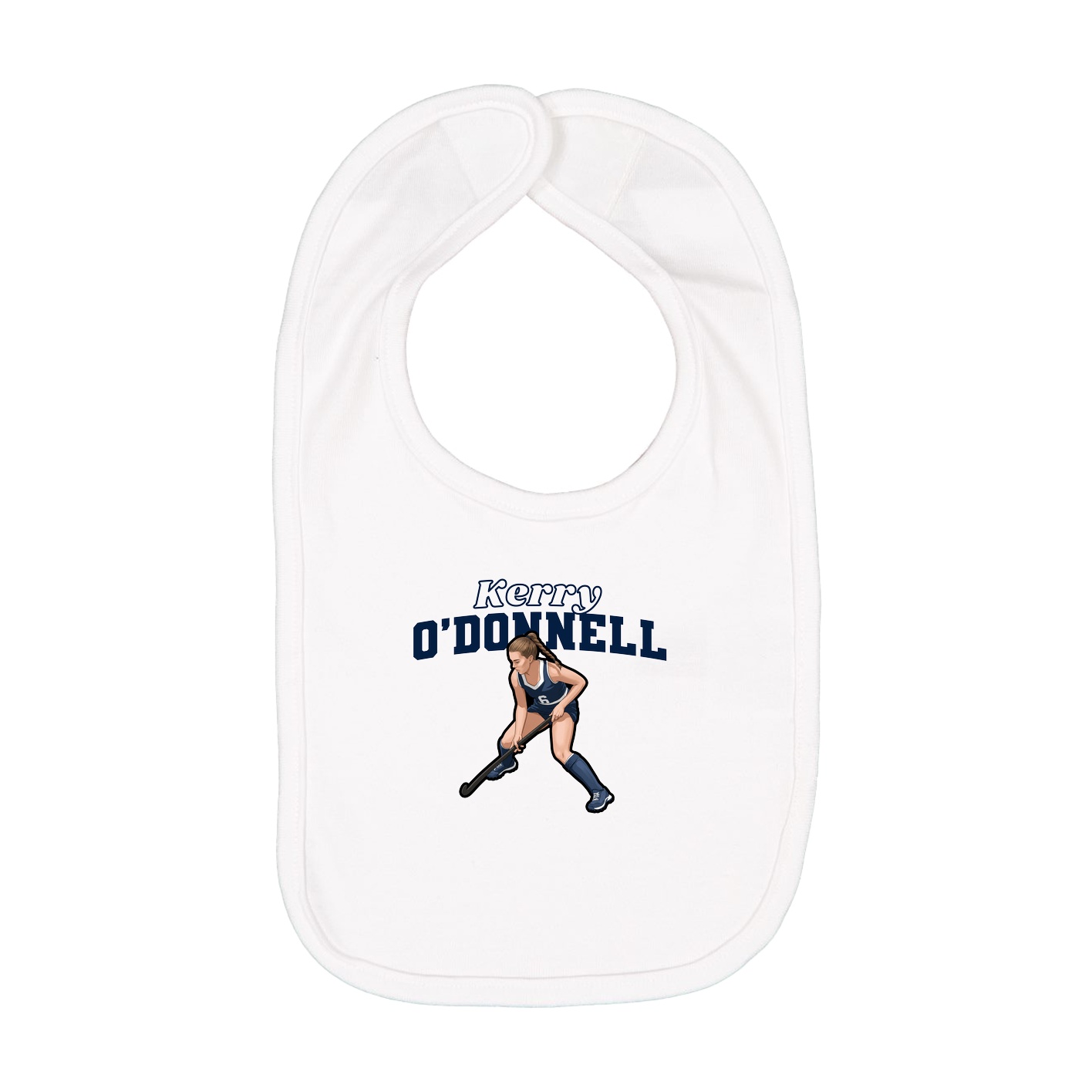 Infant Bib — Name Arch in White