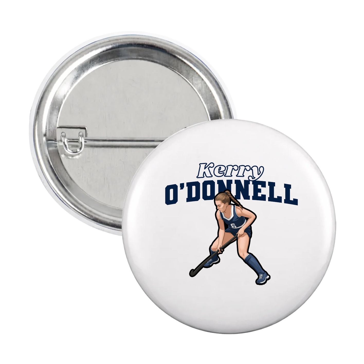 Game Day Button — Name Arch in White