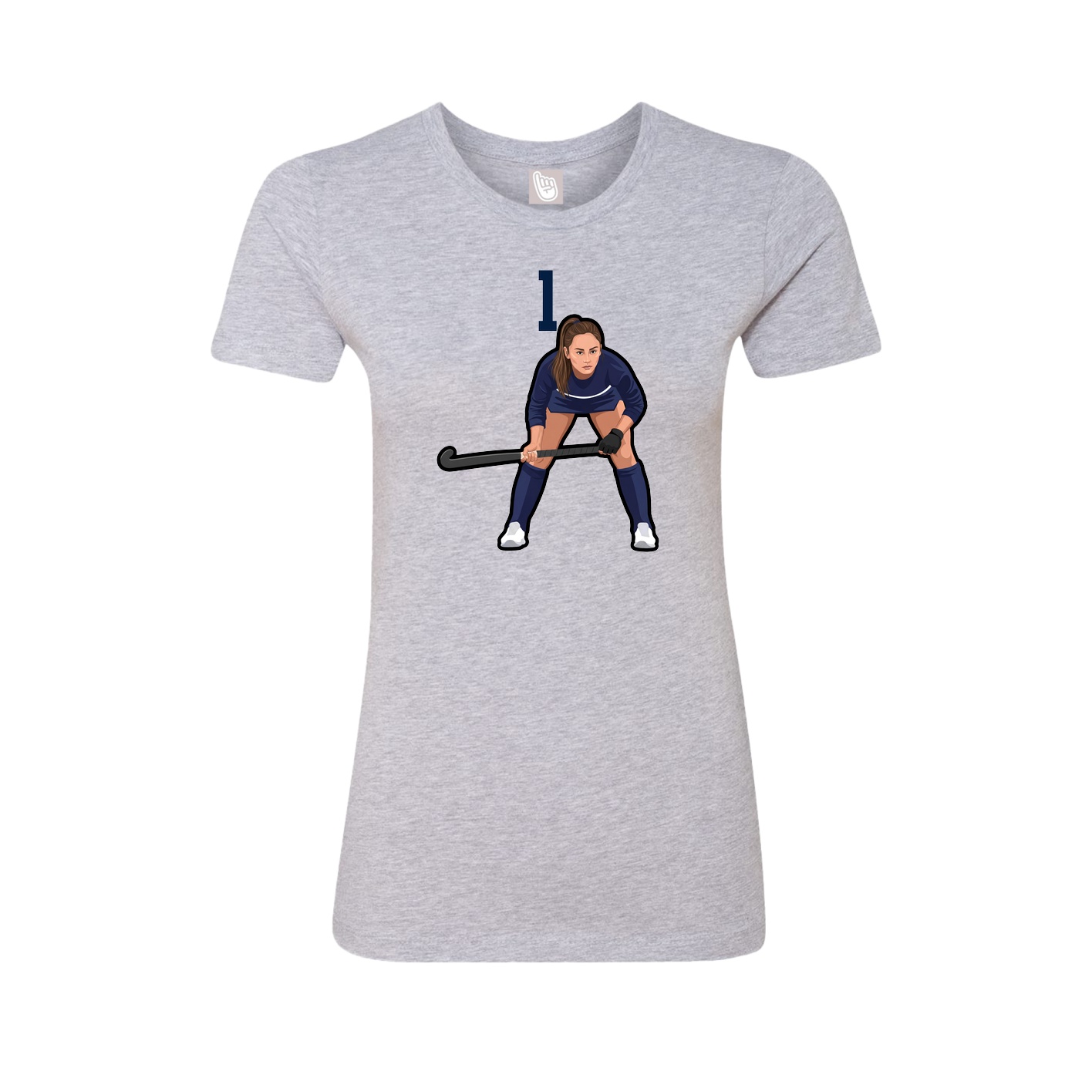 Fitted Women's Tee — Number Top in Grey