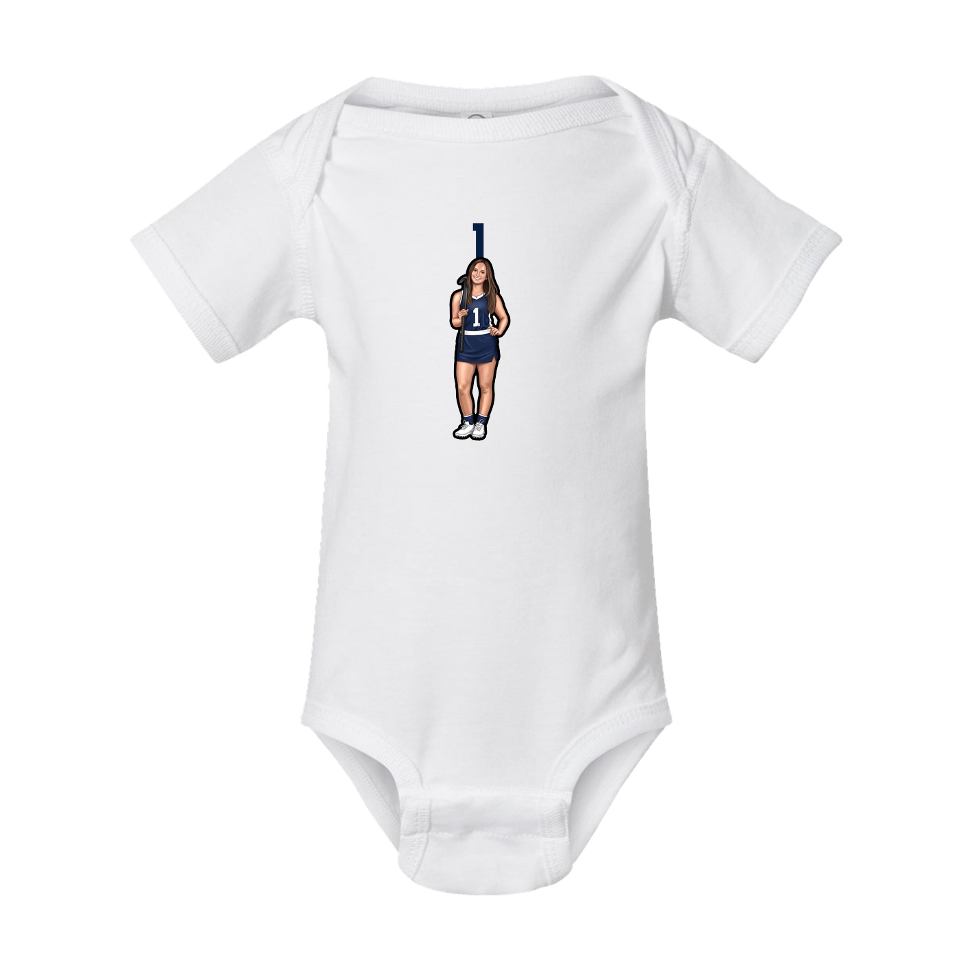 Baby Onesie — Number Top in White