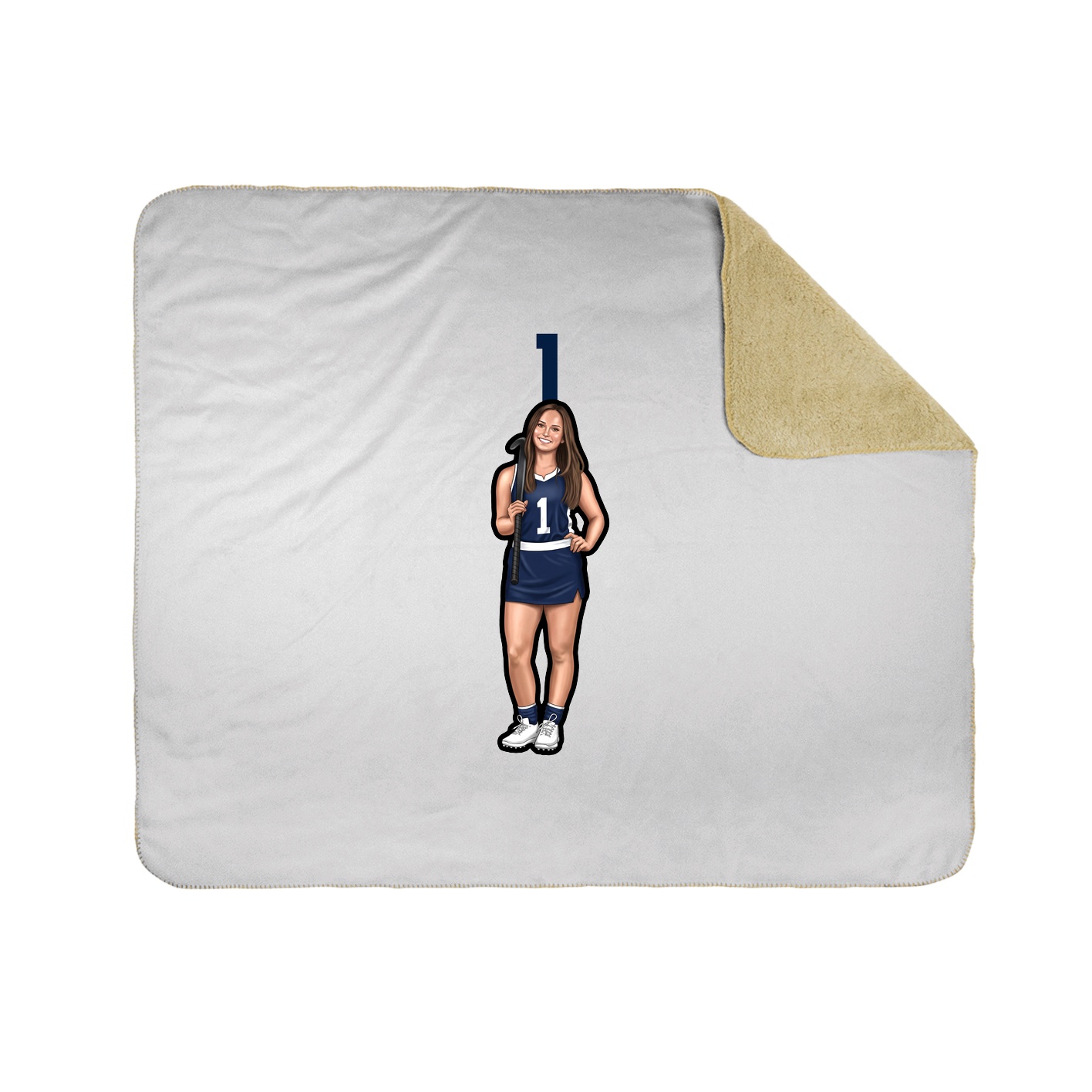 Throw Blanket — Number Top in White
