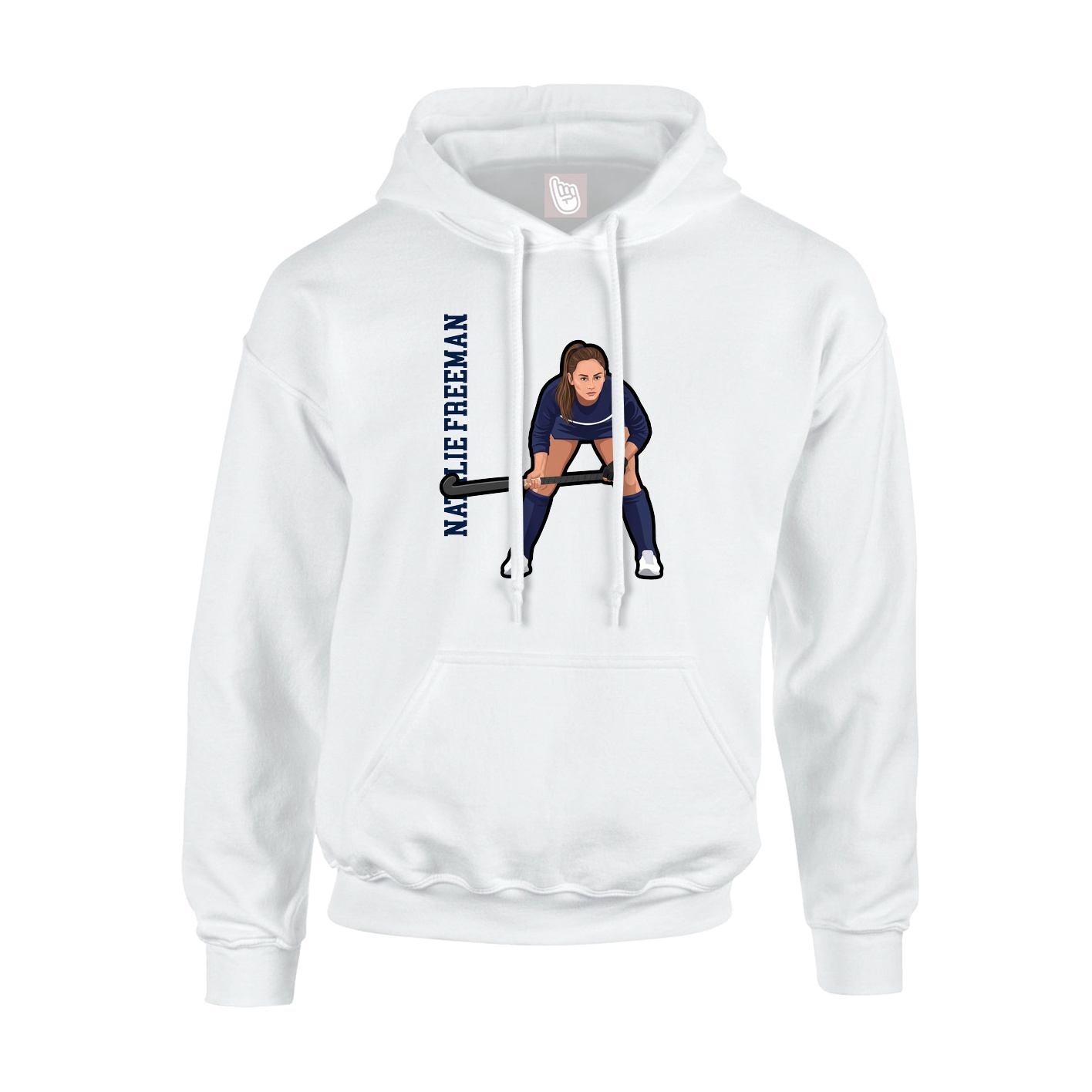 Hoodie — Name Vertical in White