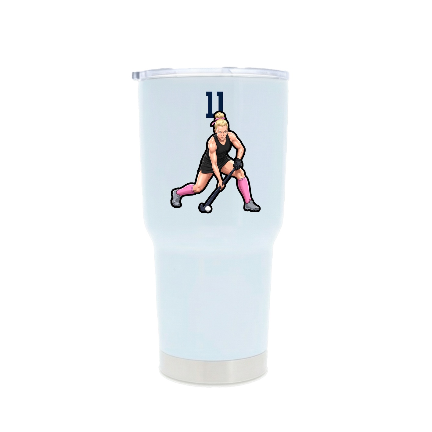 30oz Stainless Steel Tumbler — Number Top in White