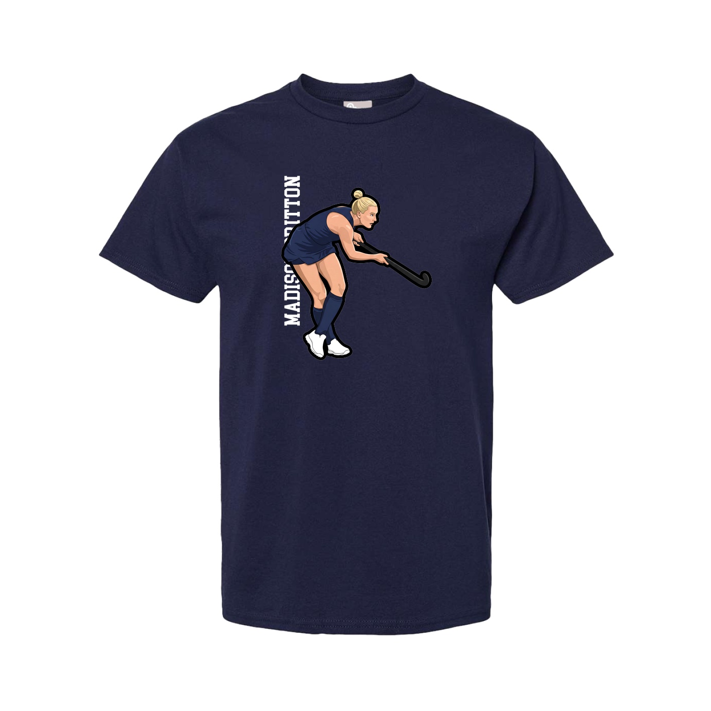 Tee — Name Vertical in Navy