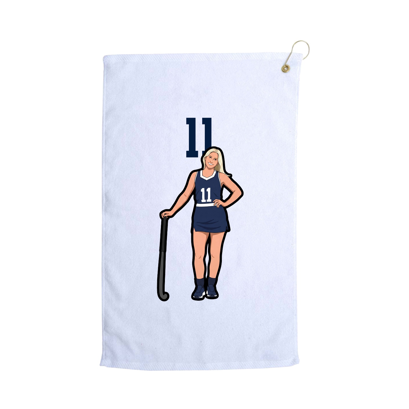 Golf Towel — Number Top in White