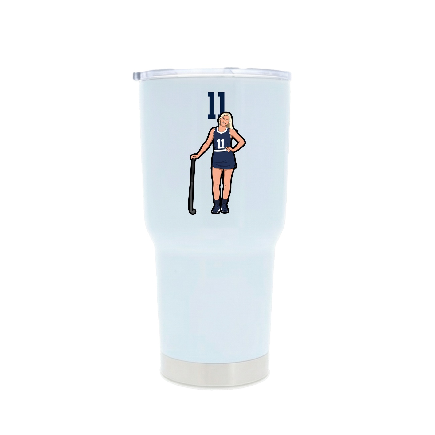 30oz Stainless Steel Tumbler — Number Top in White