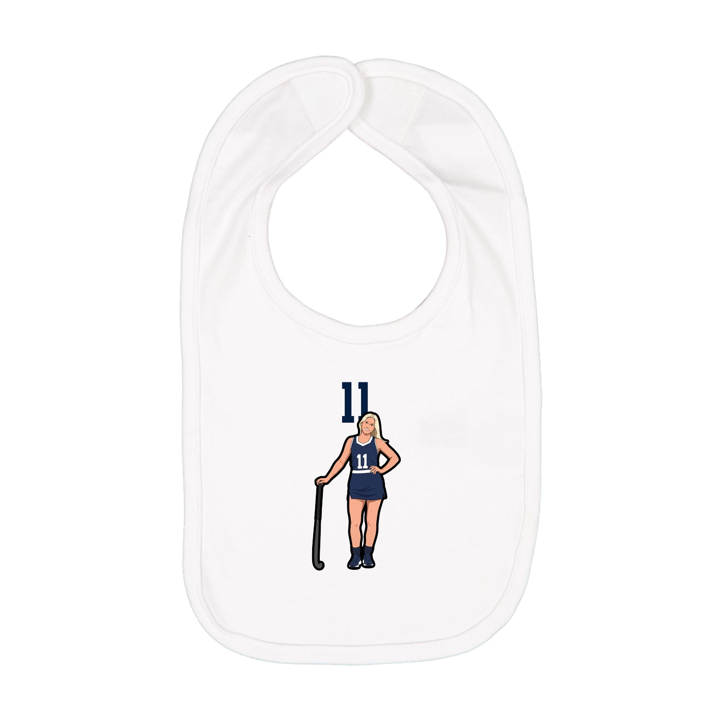 Infant Bib — Number Top in White