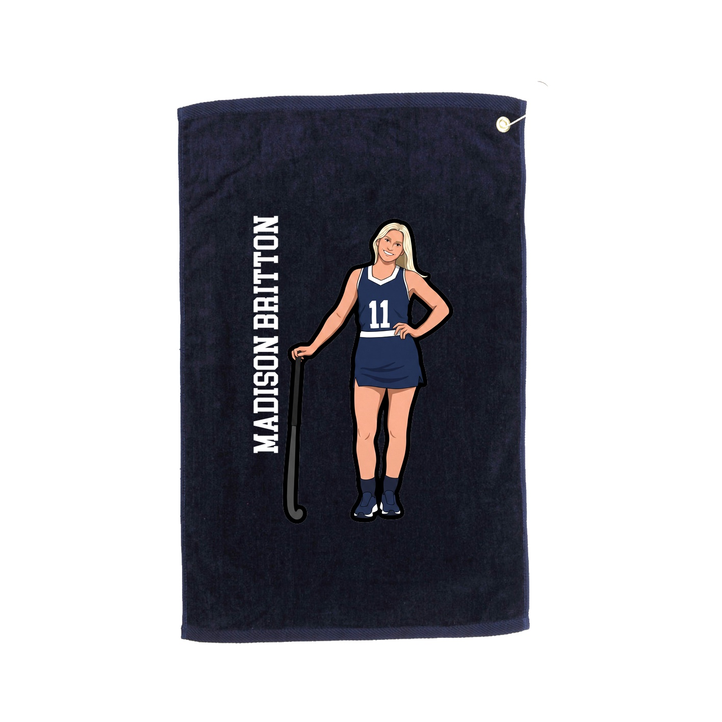 Golf Towel — Name Vertical in Navy