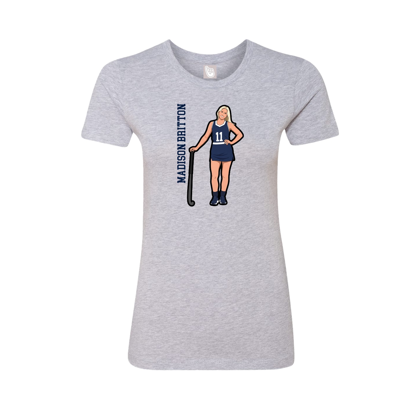 Womens Tee — Name Vertical in Grey