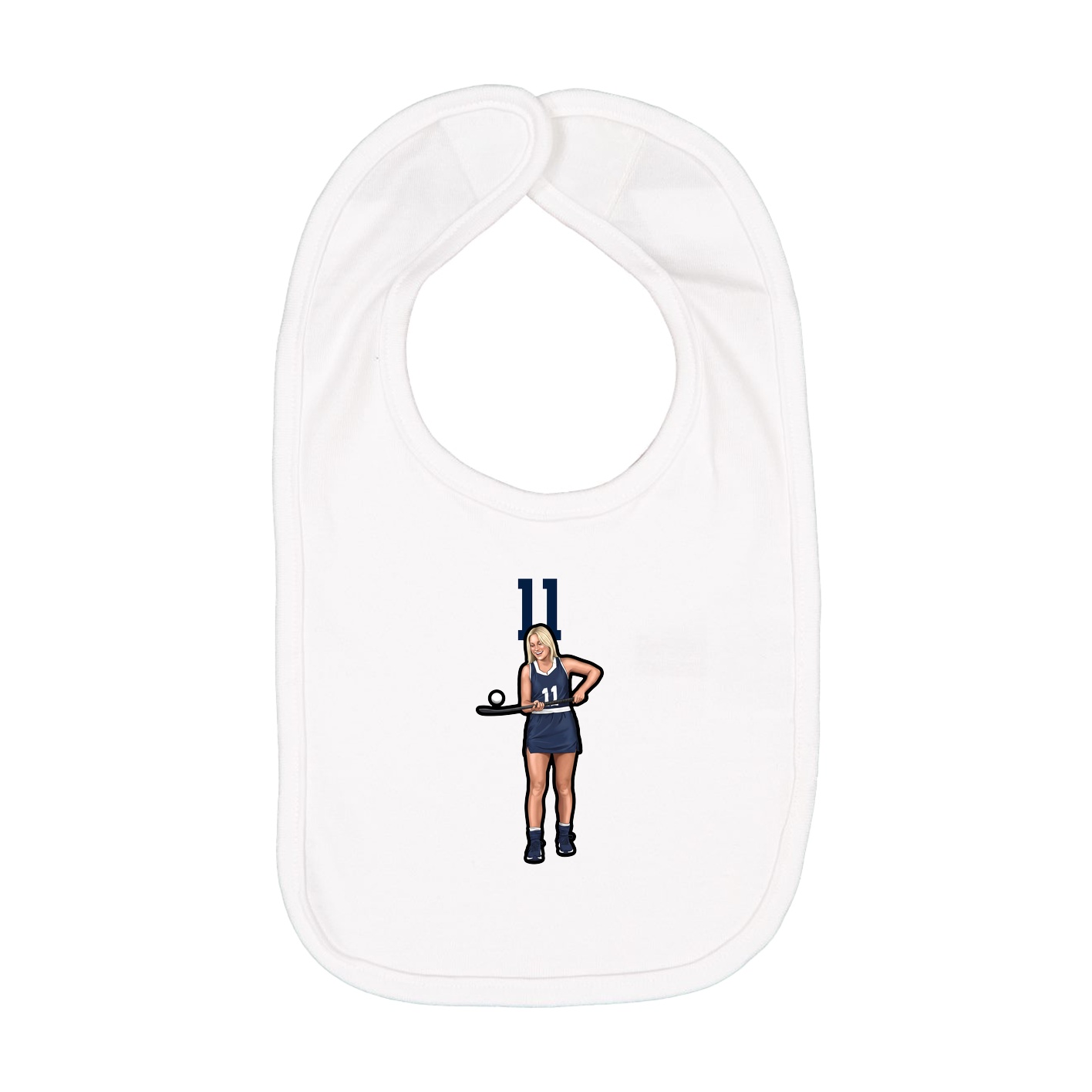 Infant Bib — Number Top in White