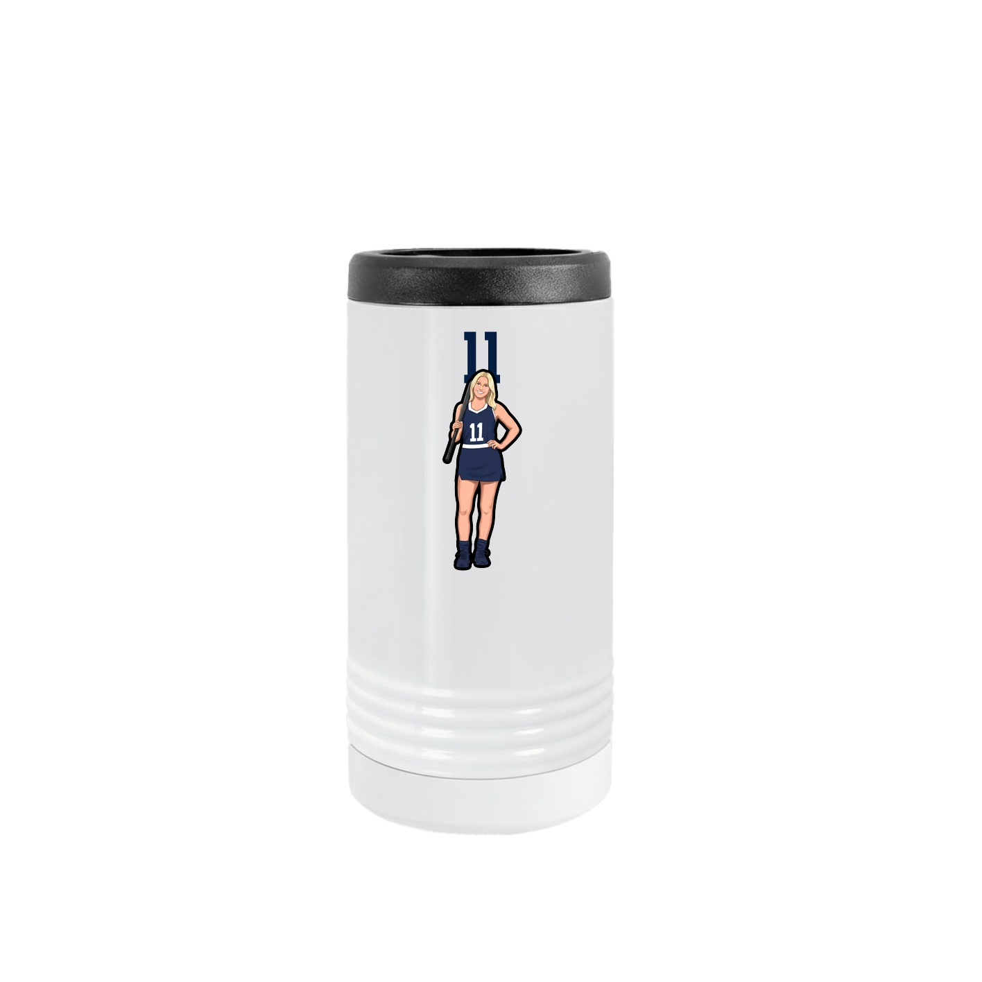 Slim Beverage Holder — Number Top in White