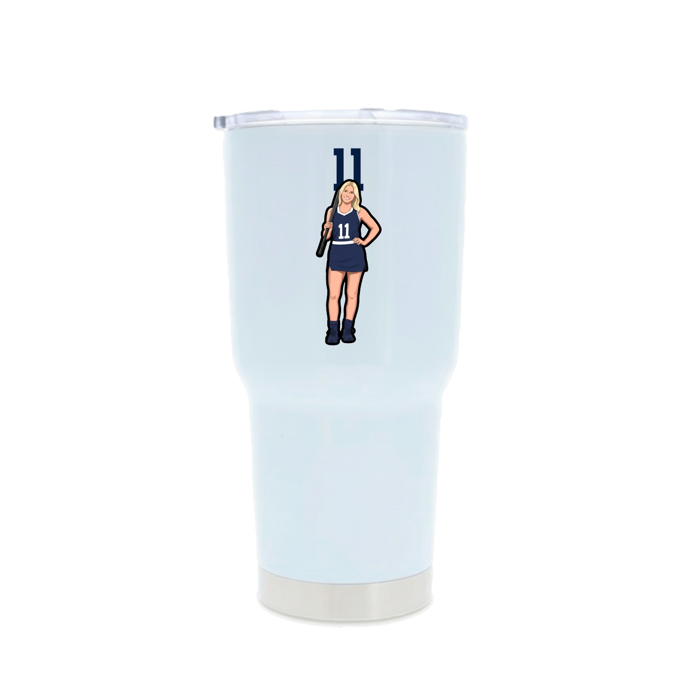 30oz Stainless Steel Tumbler — Number Top in White