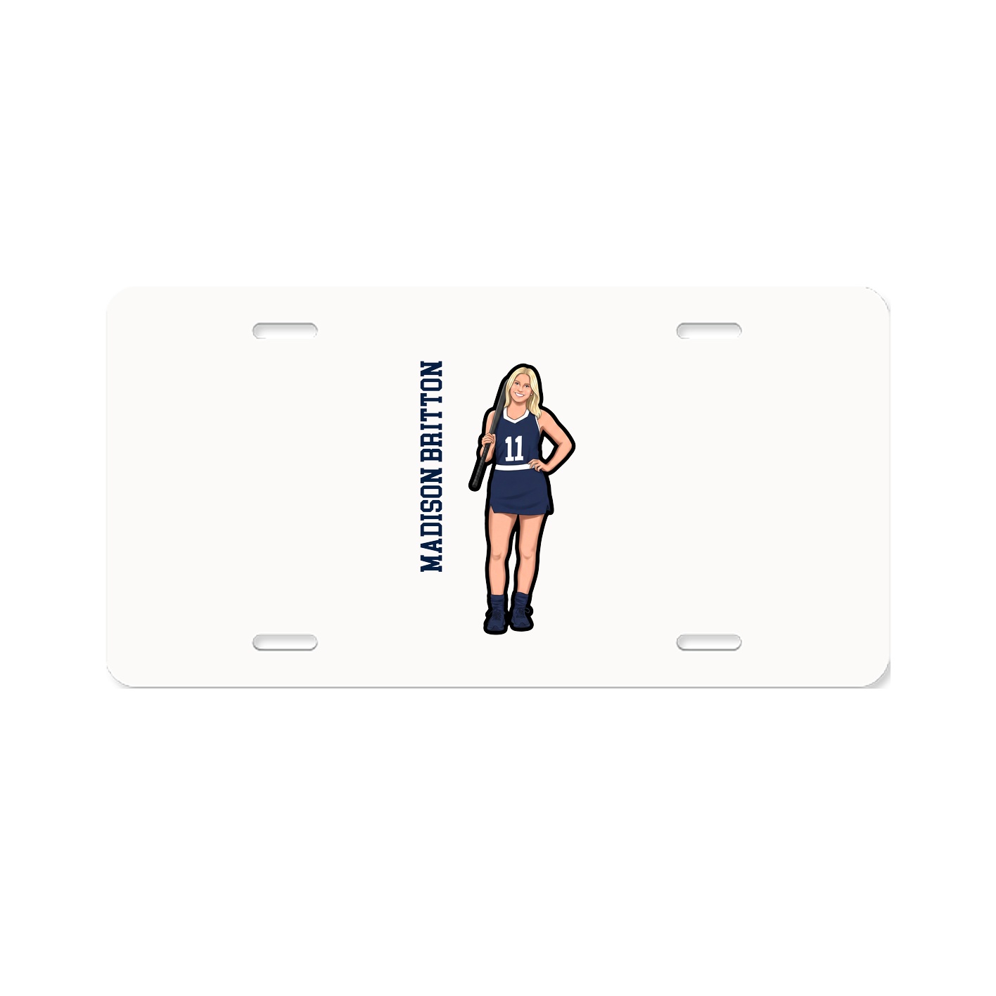 License Plate — Name Vertical in Classic
