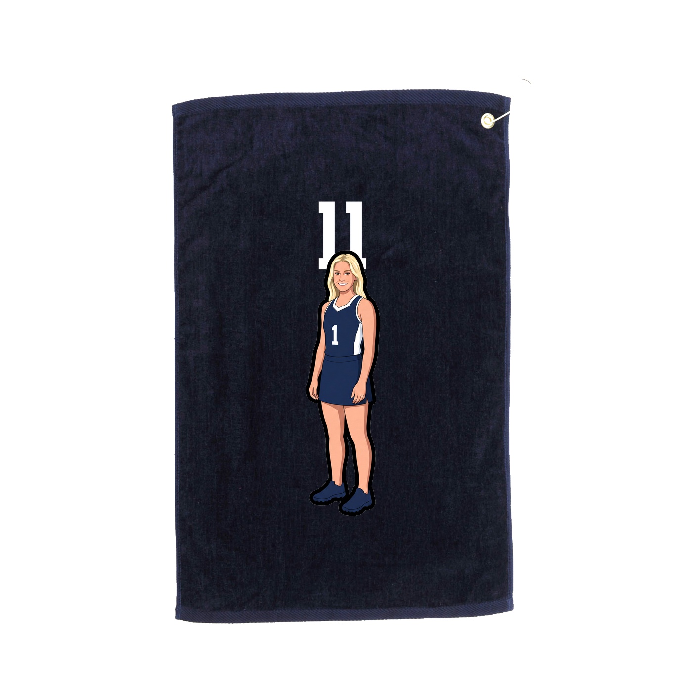 Golf Towel — Number Top in Navy