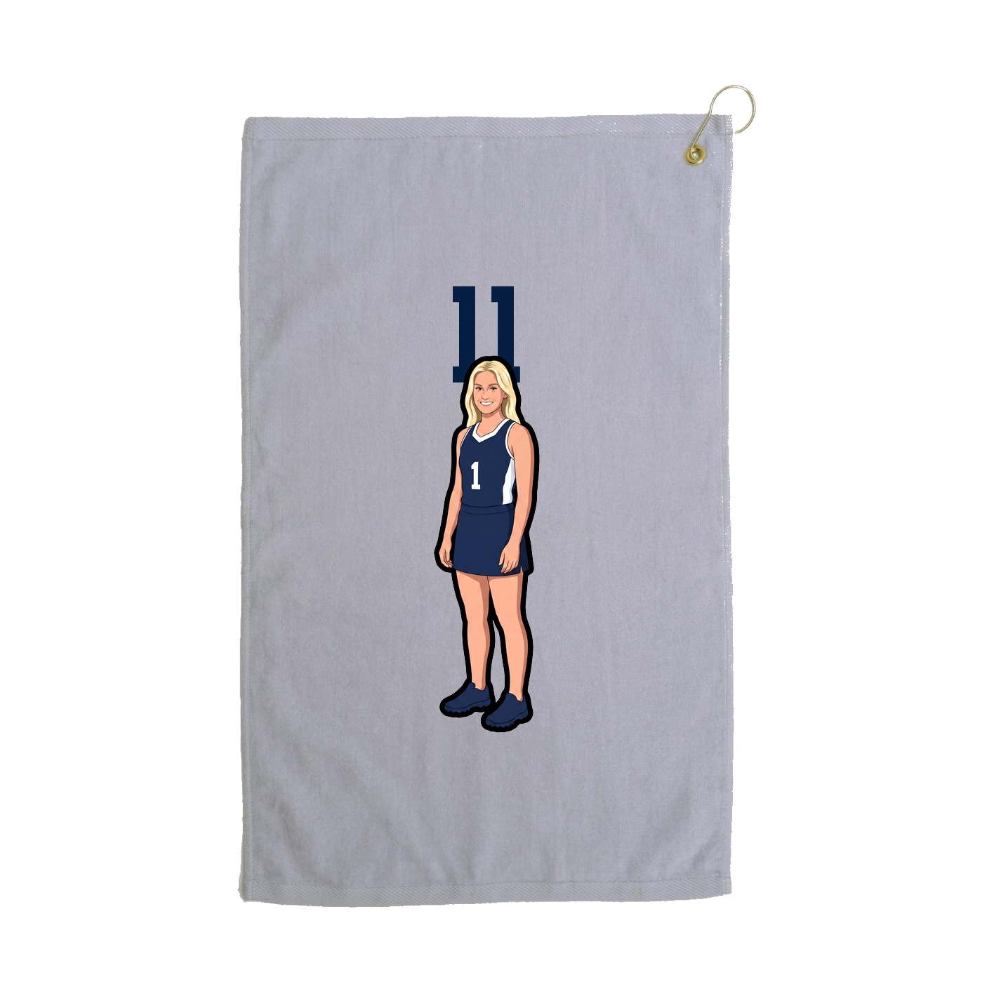 Golf Towel — Number Top in Grey
