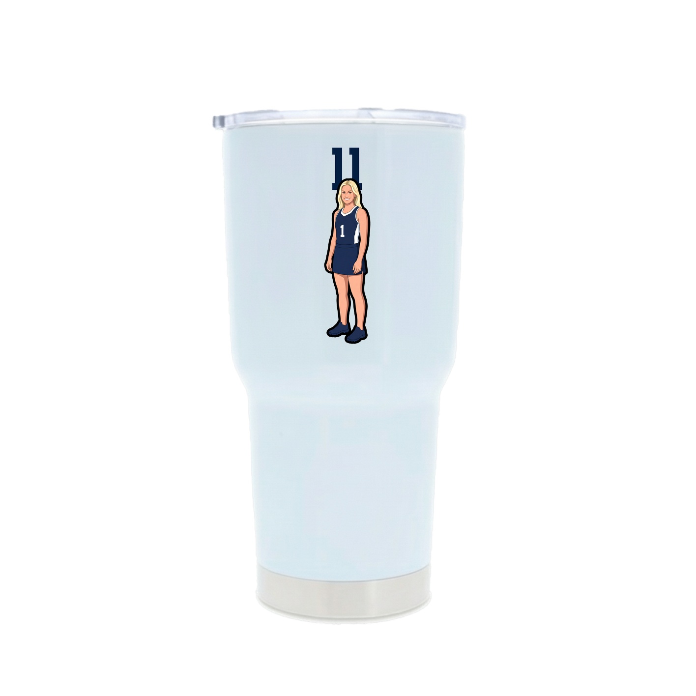 30oz Stainless Steel Tumbler — Number Top in White