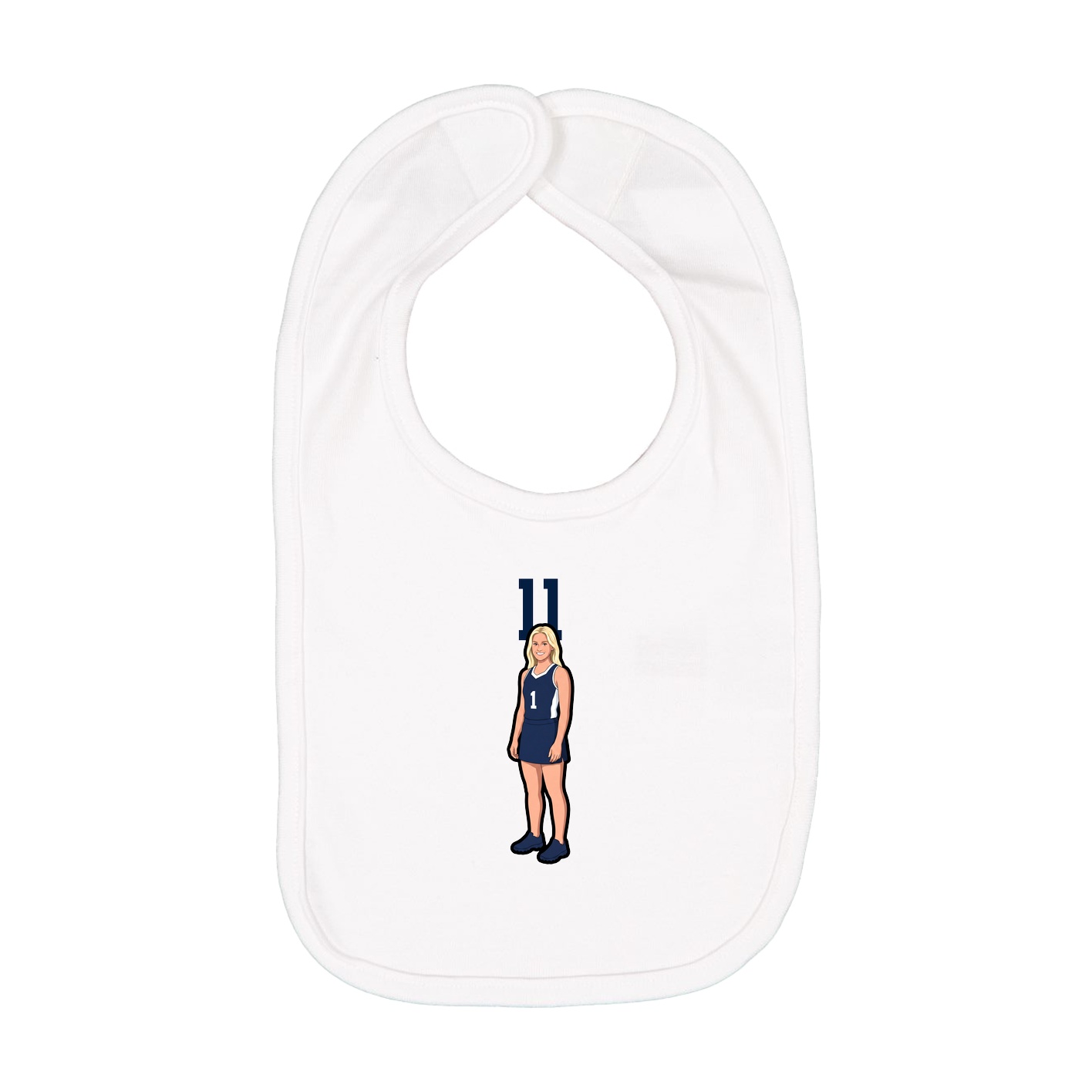 Infant Bib — Number Top in White