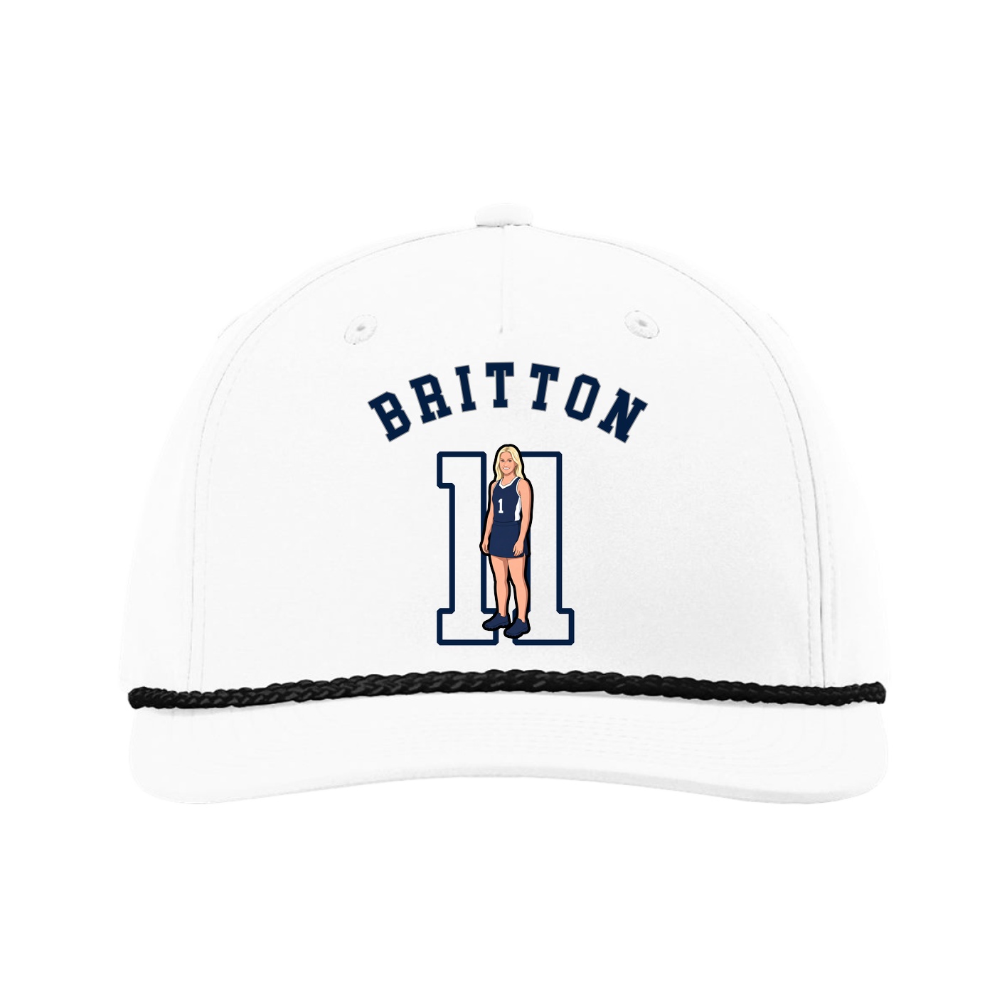 Five-Panel Classic Rope Cap — Shirsey Arch in White
