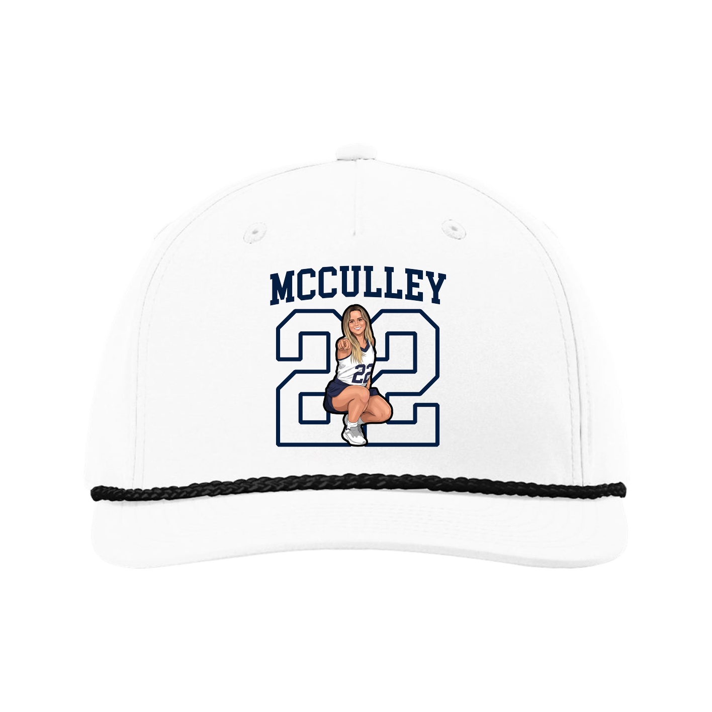 Five-Panel Classic Rope Cap — Shirsey in White