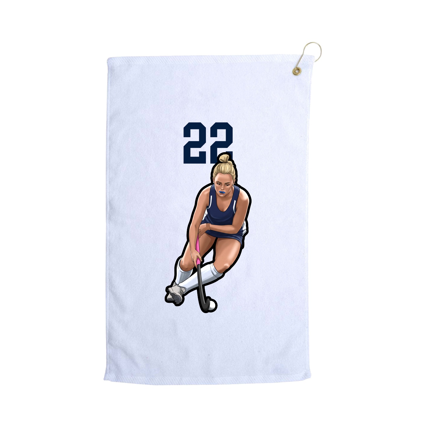 Golf Towel — Number Top in White