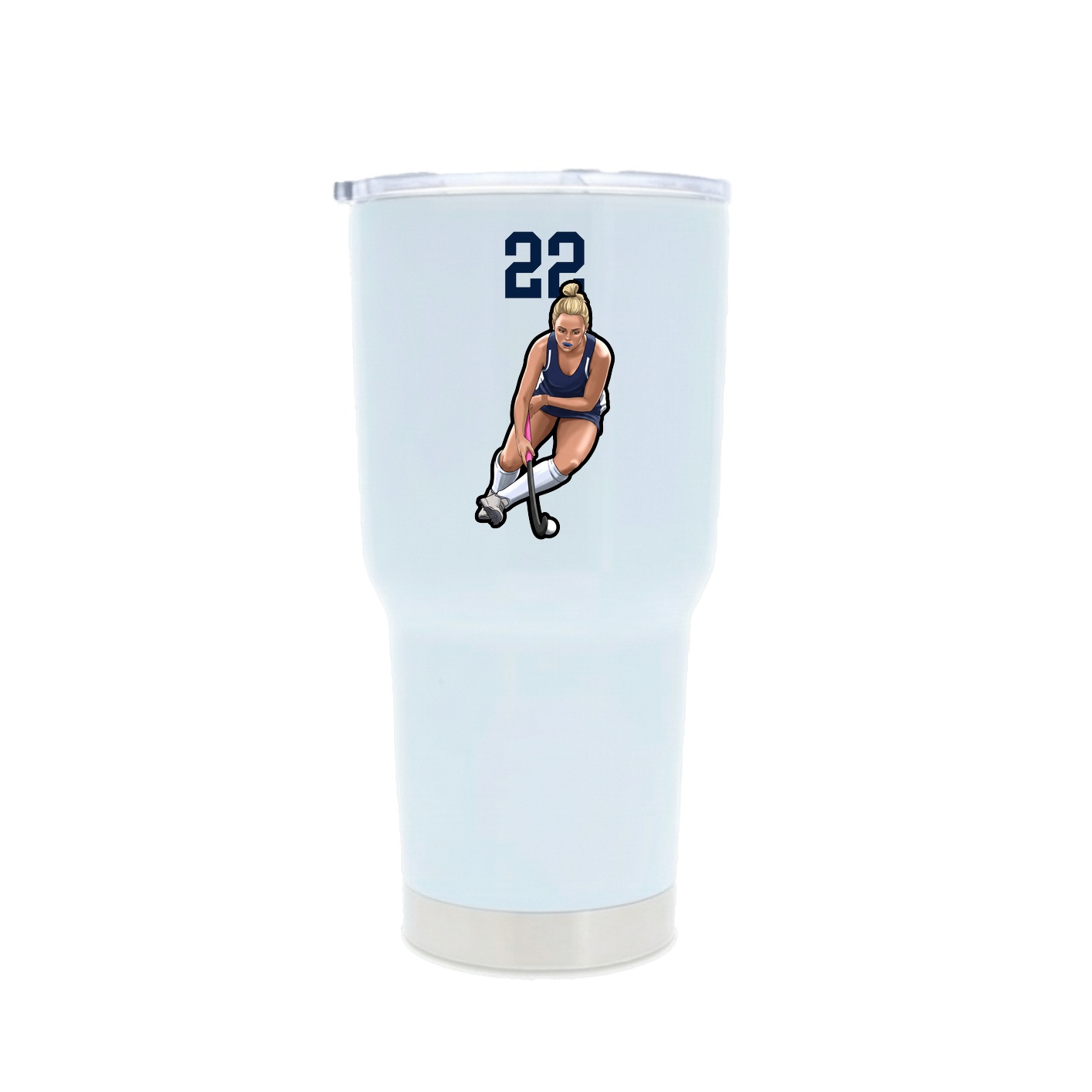 30oz Stainless Steel Tumbler — Number Top in White