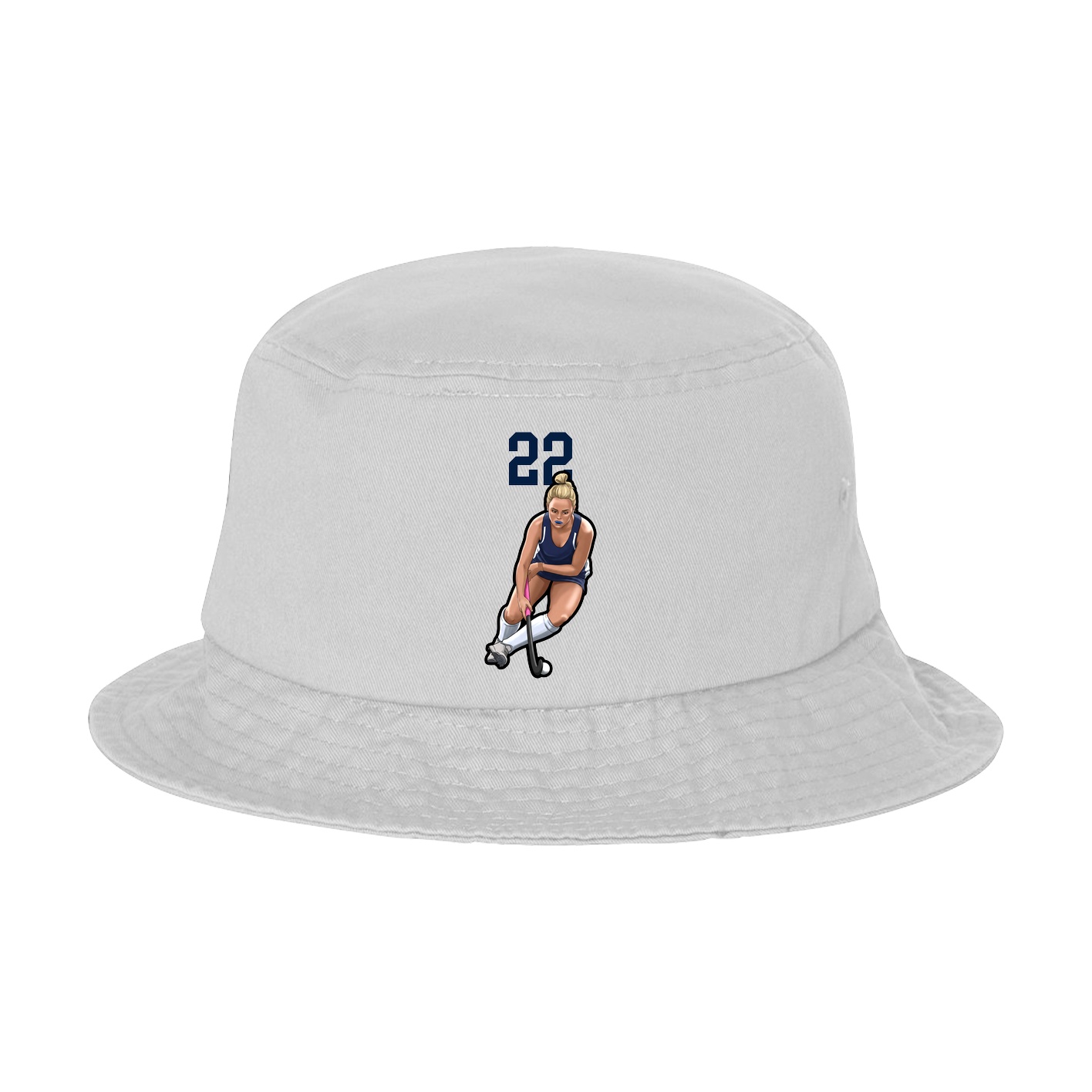 Bucket Cap — Number Top in White