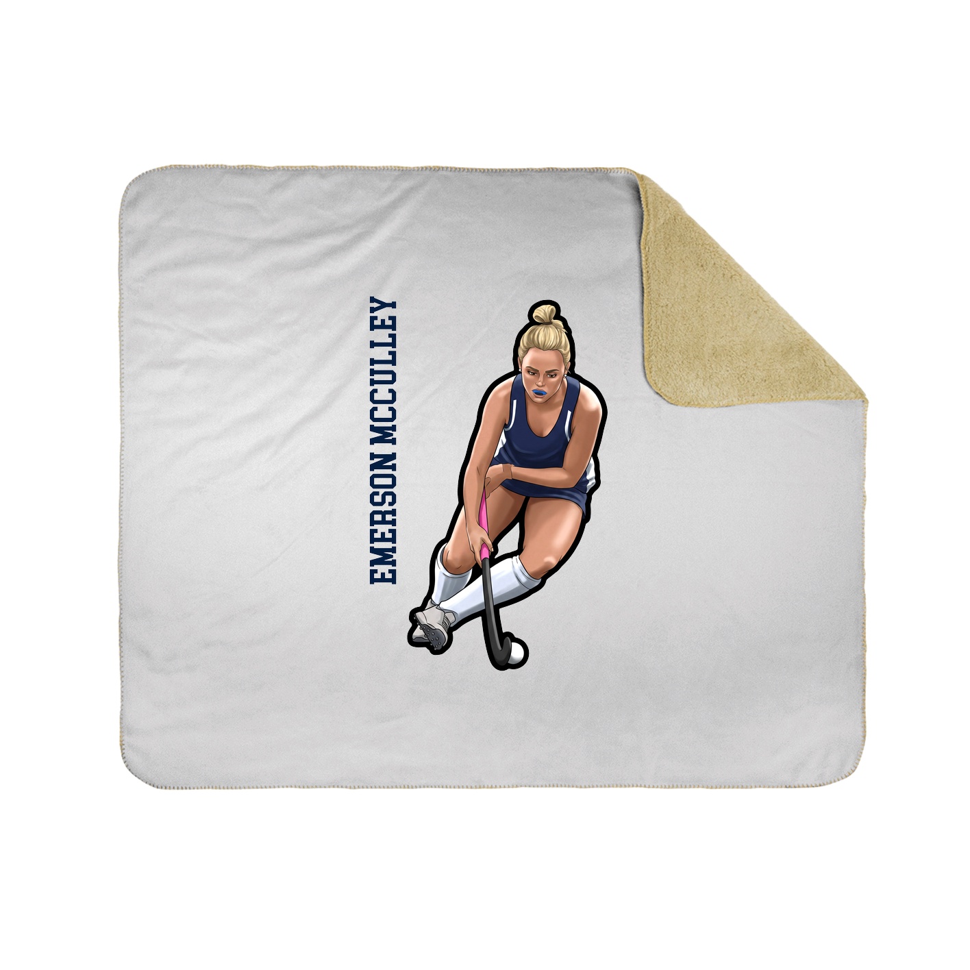 Throw Blanket — Name Vertical in White