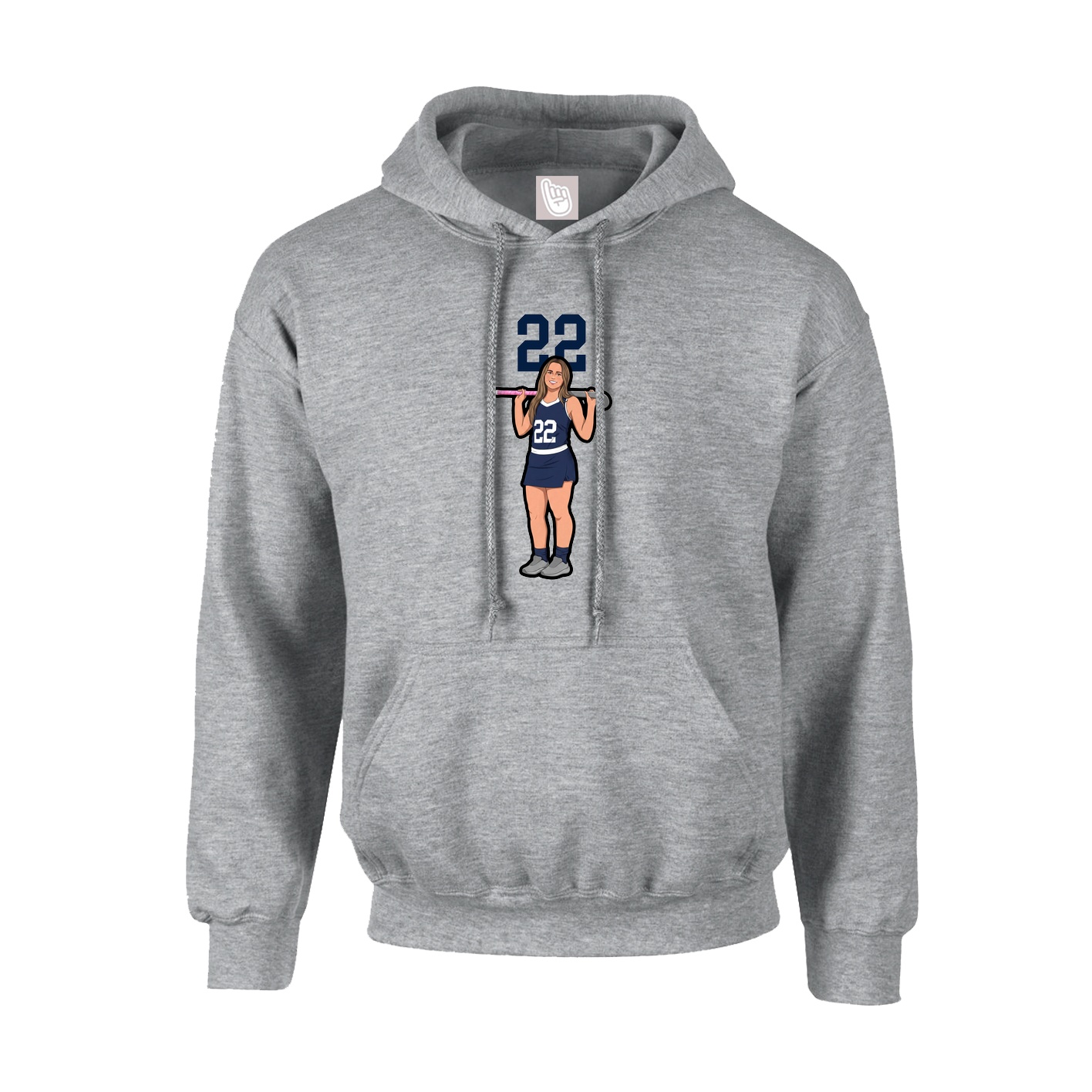 Youth Hoodie — Number Top in Grey