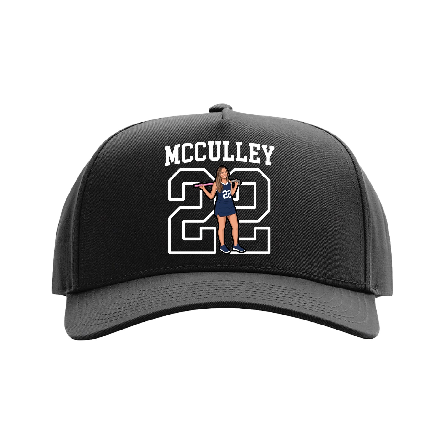 Full Fabric Five-Panel Champ Cap — Shirsey in Black