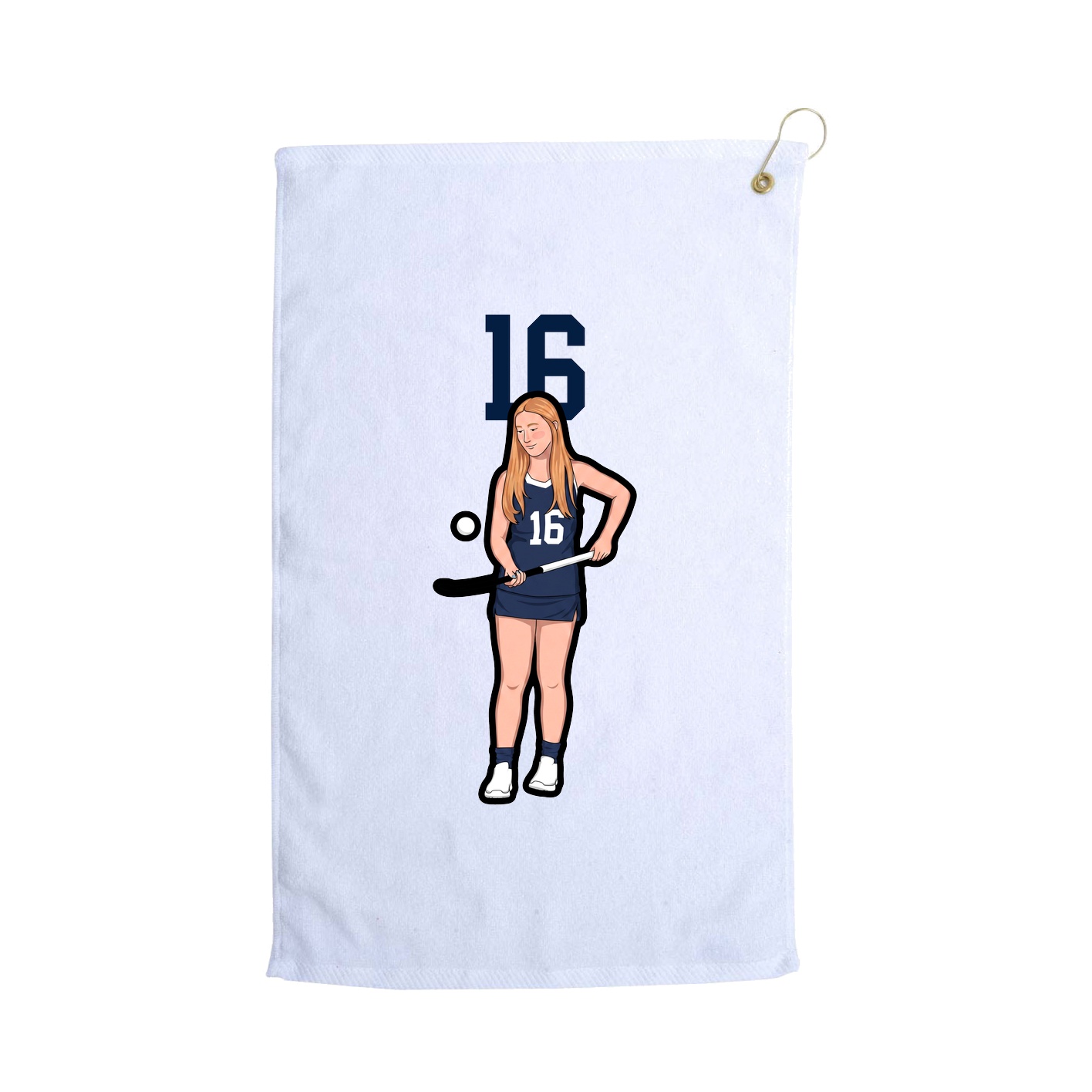 Golf Towel — Number Top in White